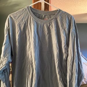 Boys Hanes Blue Long Sleeve Tee Shirt